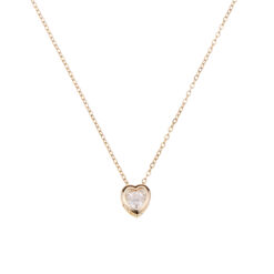 Alternative view of NLW050 Necklace, Gold with Diamante Heart