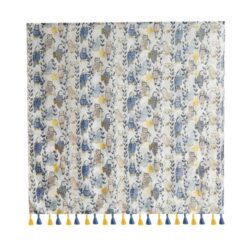 Alternative view of SCA162 Scarf, Mixed Owls - Blue & Yellow