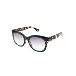 NOV007 Reading Glasses, Tortoiseshell - Green +2.00