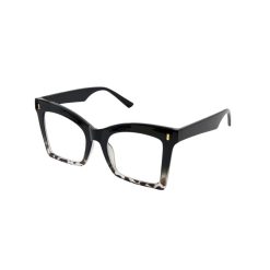 NOV010BL Reading Glasses, Leopard Print - Black +3.00