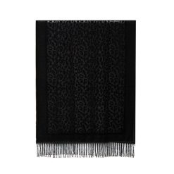 Alternative view of SCA274 Scarf, Velvet Animal Print - Black