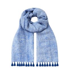 SCA279 Scarf, Zigzags - Blue