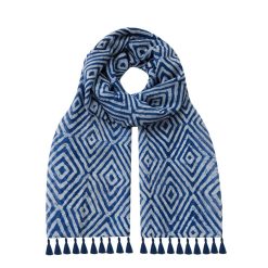 SCA283 Scarf, Diamonds - Blue