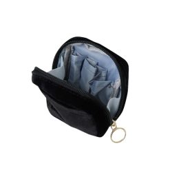 Alternative view of PURF022BL Cosmetic Pouch, Velvet - Black