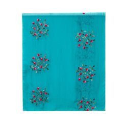 Alternative view of SCA276TQ Scarf, Embroidered Flowers - Turquoise