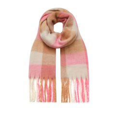SCA473P Scarf, Oversized Brushed Plaid - Pink
