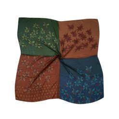 Alternative view of SCA494 Scarf, Large Square - Two Tone Leaves