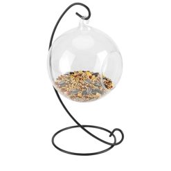 NOV029 Glass Bird Feeder with Stand